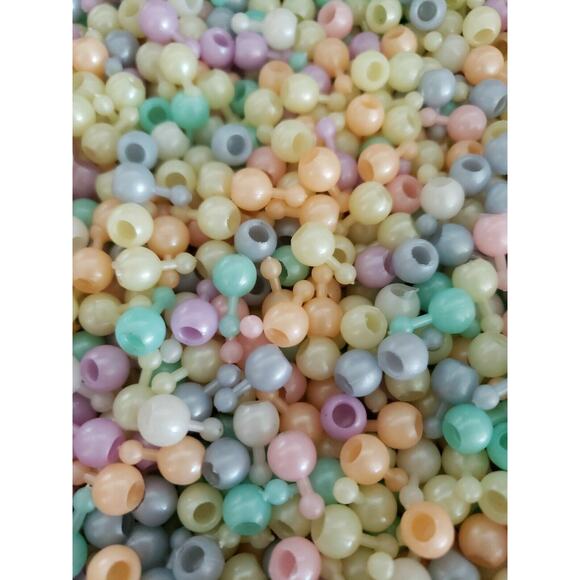 Vintage 1970's Pop Beads About 3 ounce Bag of Pink Pastels Orange - Picture 2 of 4
